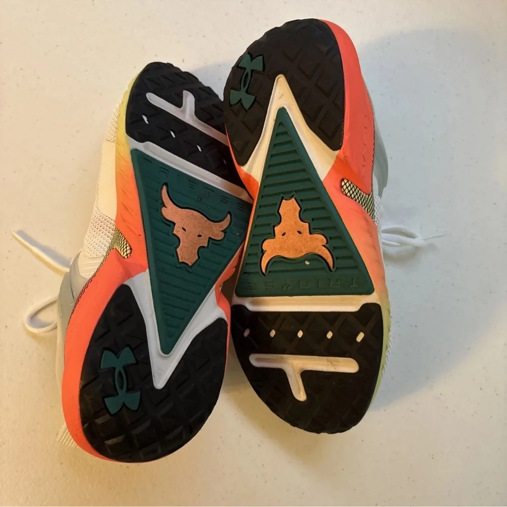 Under Armour White Teal Coral Gradient Athletic Shoes